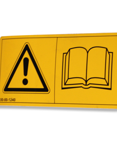 Piktogramm: Allgemeine Gefahr W001 ISO 7010 / Handbuch lesen